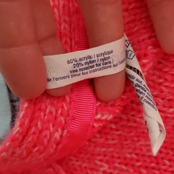 Aéropostale Cable Knit Neon Pink V Neck Midi Cardigan - Picture 11 of 11